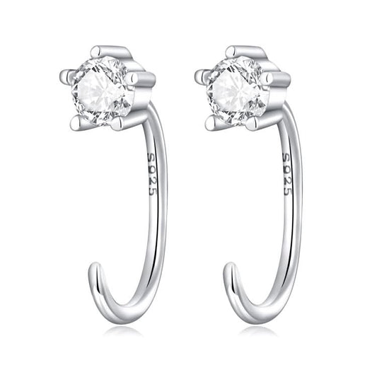 S925 Sterling Silver Sparkling Ear Hook Women Earrings Reluova