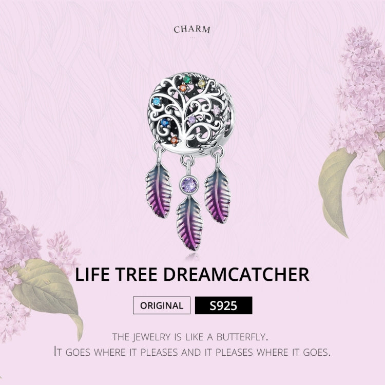 S925 Sterling Silver Tree Of Life Dream Catcher Beads DIY Bracelet Necklace Accessories