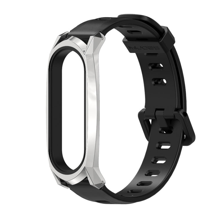 For Xiaomi Mi Band 6 / 5 / 4 / 3 Mijobs Flat Hole Silicone Watch Band