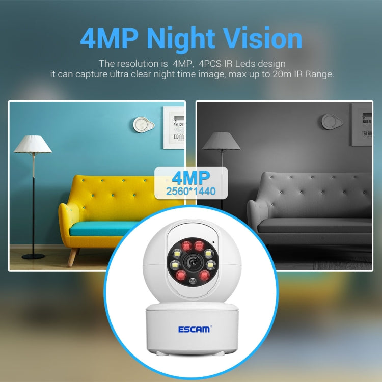 ESCAM QF005 4MP Indoor HD WiFi Pan-tilt Camera, Support Motion Detection / Two-way Audio / Night Vision