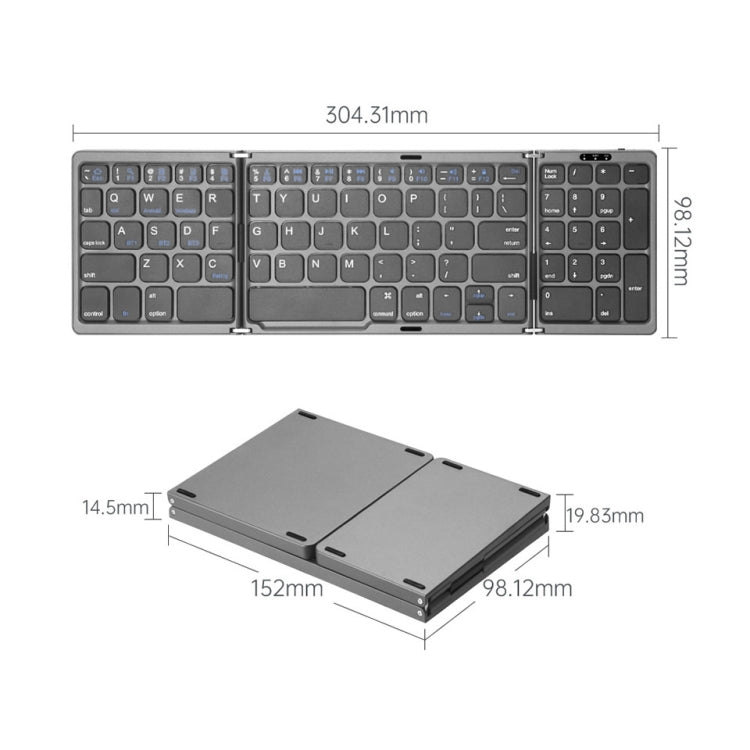 B089T Foldable Bluetooth Keyboard Rechargeable with Touchpad My Store