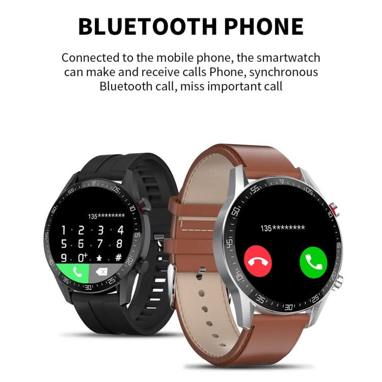 SK7Plus 1.28 inch IPS Screen Leather Strap Smart Watch, Support Bluetooth Call/Sleep Monitoring