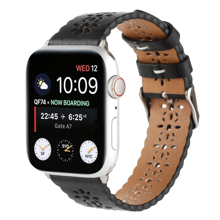 Hollow Genuine Leather Watch Band For Apple Watch Series