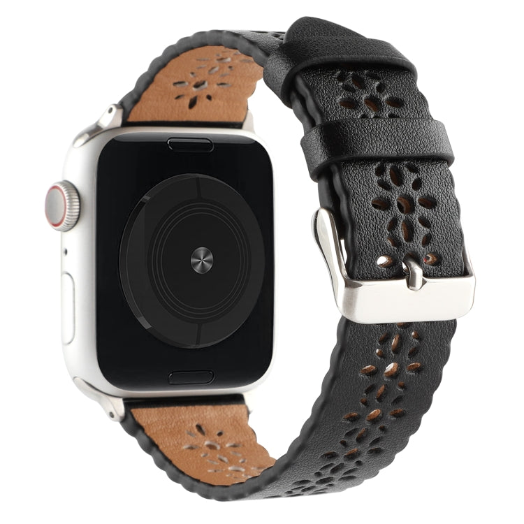 Hollow Genuine Leather Watch Band For Apple Watch Series