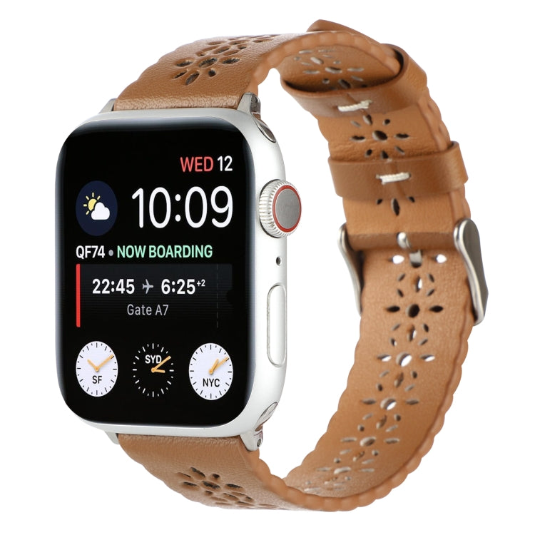 Hollow Genuine Leather Watch Band For Apple Watch Series