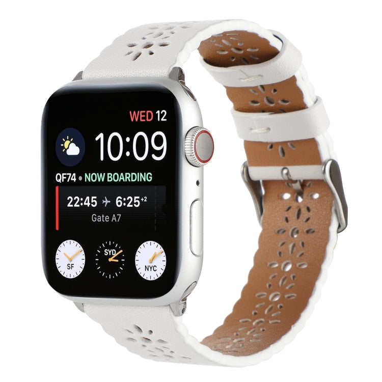 Hollow Genuine Leather Watch Band For Apple Watch Series