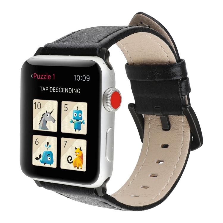 Glitter Genuine Leather Watch Band For Apple Watch Series