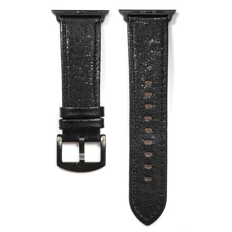 Glitter Genuine Leather Watch Band For Apple Watch Series