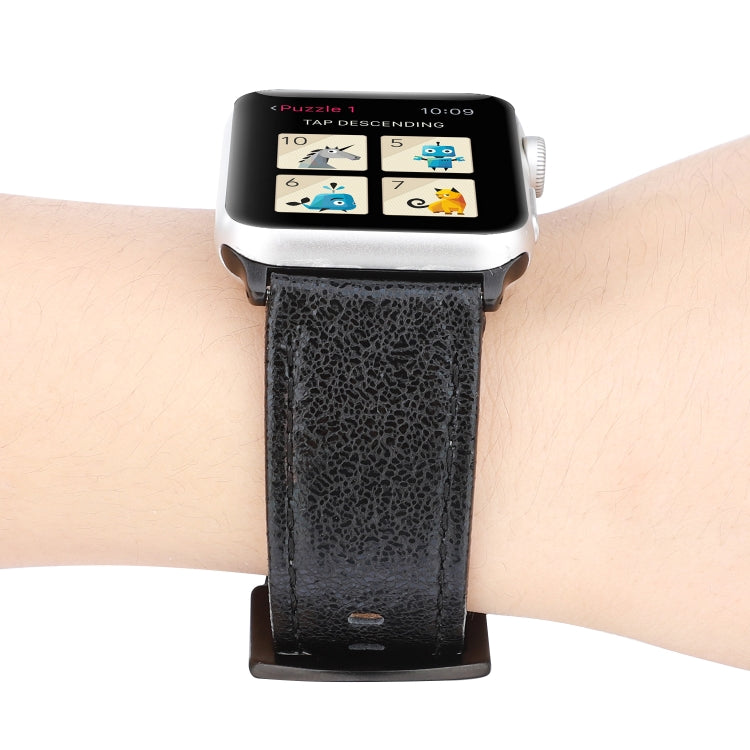 Glitter Genuine Leather Watch Band For Apple Watch Series