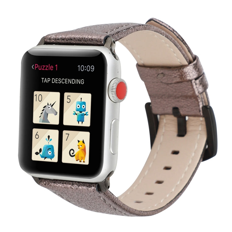 Glitter Genuine Leather Watch Band For Apple Watch Series