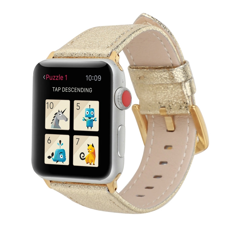 Glitter Genuine Leather Watch Band For Apple Watch Series