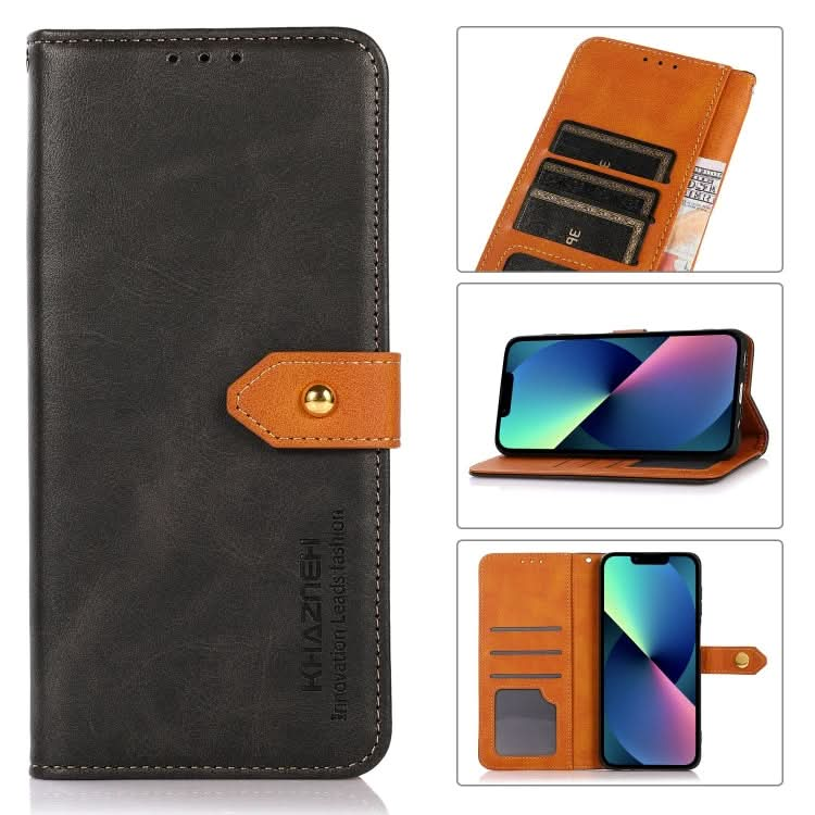 KHAZNEH Dual-color Cowhide Texture Flip Leather Phone Case, Series 2