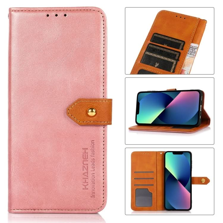 KHAZNEH Dual-color Cowhide Texture Flip Leather Phone Case, Series 2