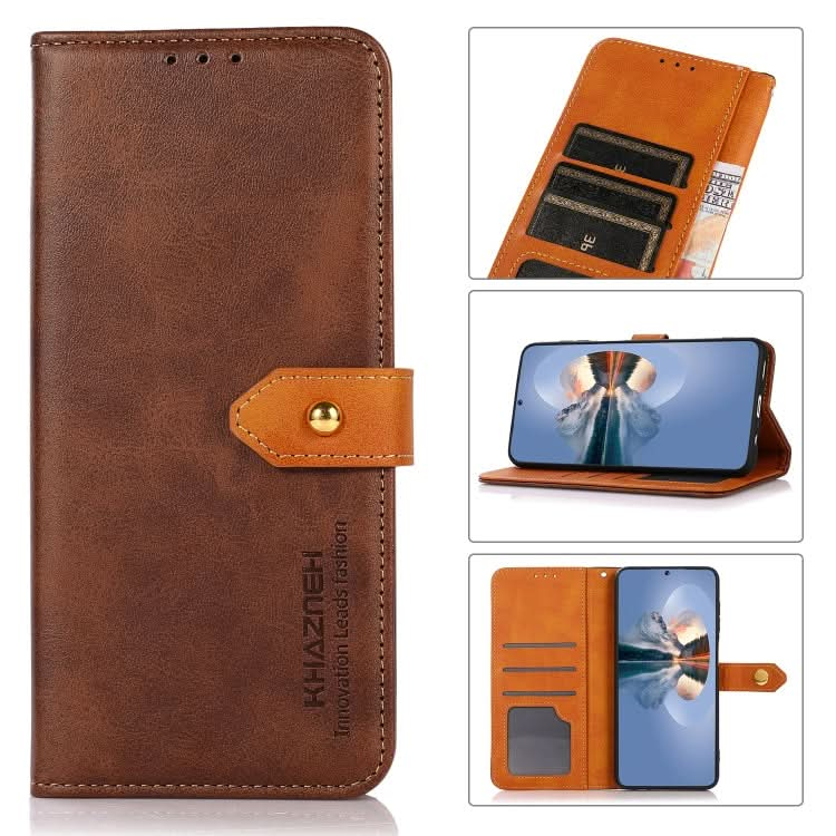 KHAZNEH Dual-color Cowhide Texture Flip Leather Phone Case, Series 1