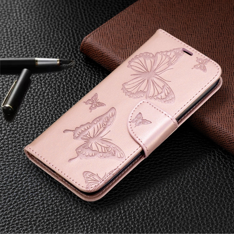 Two Butterflies Embossing Pattern Horizontal Flip Leather Case with Holder & Card Slot & Wallet & Lanyard My Store