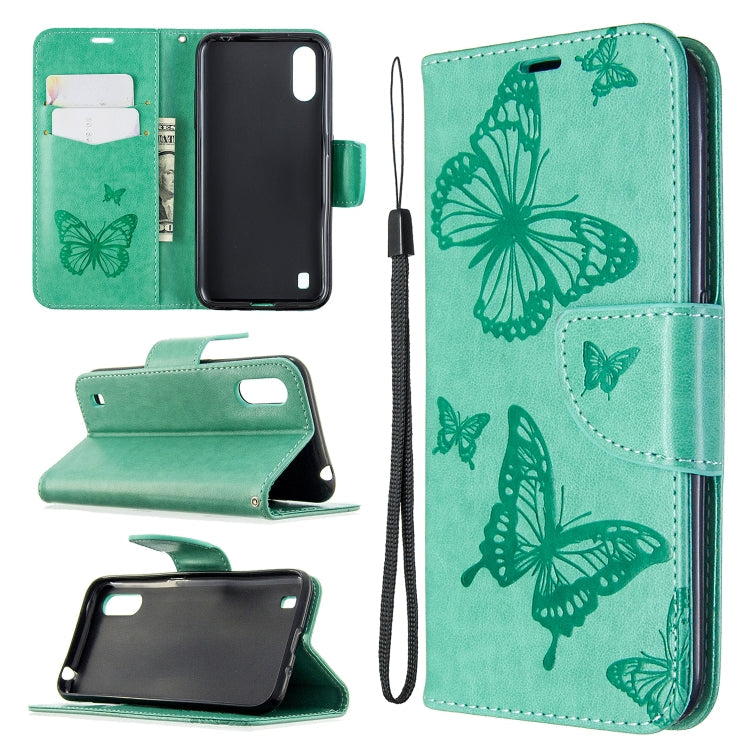 Two Butterflies Embossing Pattern Horizontal Flip Leather Case with Holder & Card Slot & Wallet & Lanyard My Store