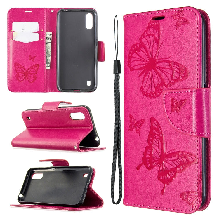 Two Butterflies Embossing Pattern Horizontal Flip Leather Case with Holder & Card Slot & Wallet & Lanyard My Store