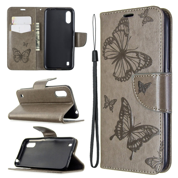 Two Butterflies Embossing Pattern Horizontal Flip Leather Case with Holder & Card Slot & Wallet & Lanyard My Store