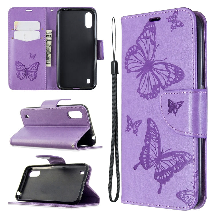 Two Butterflies Embossing Pattern Horizontal Flip Leather Case with Holder & Card Slot & Wallet & Lanyard My Store