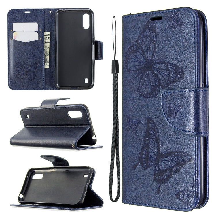 Two Butterflies Embossing Pattern Horizontal Flip Leather Case with Holder & Card Slot & Wallet & Lanyard My Store