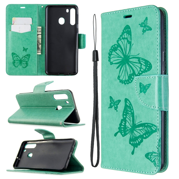 Two Butterflies Embossing Pattern Horizontal Flip Leather Case with Holder & Card Slot & Wallet & Lanyard My Store