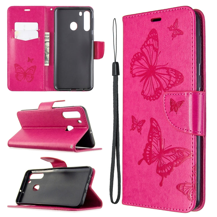 Two Butterflies Embossing Pattern Horizontal Flip Leather Case with Holder & Card Slot & Wallet & Lanyard My Store