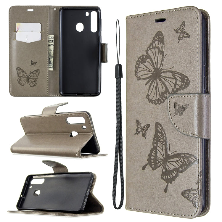 Two Butterflies Embossing Pattern Horizontal Flip Leather Case with Holder & Card Slot & Wallet & Lanyard My Store