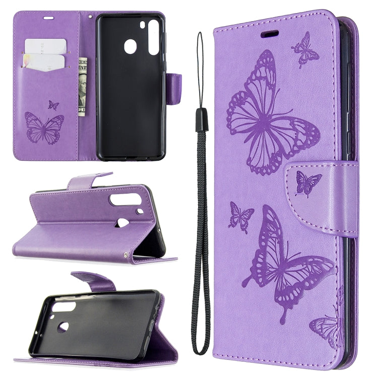 Two Butterflies Embossing Pattern Horizontal Flip Leather Case with Holder & Card Slot & Wallet & Lanyard My Store