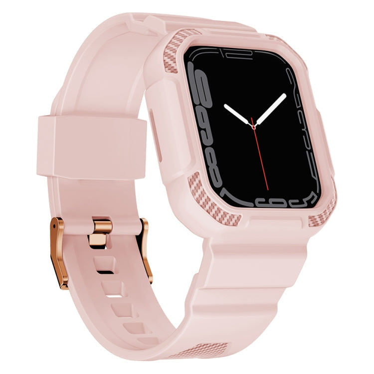 Integrated Carbon Fiber Pattern Silicone Watch Band For Apple Watch Series