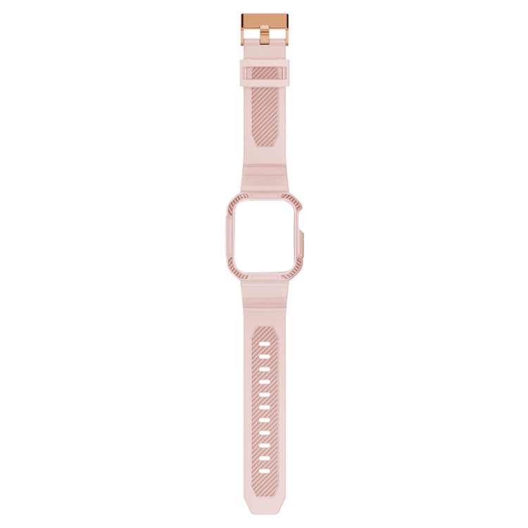 Integrated Carbon Fiber Pattern Silicone Watch Band For Apple Watch Series