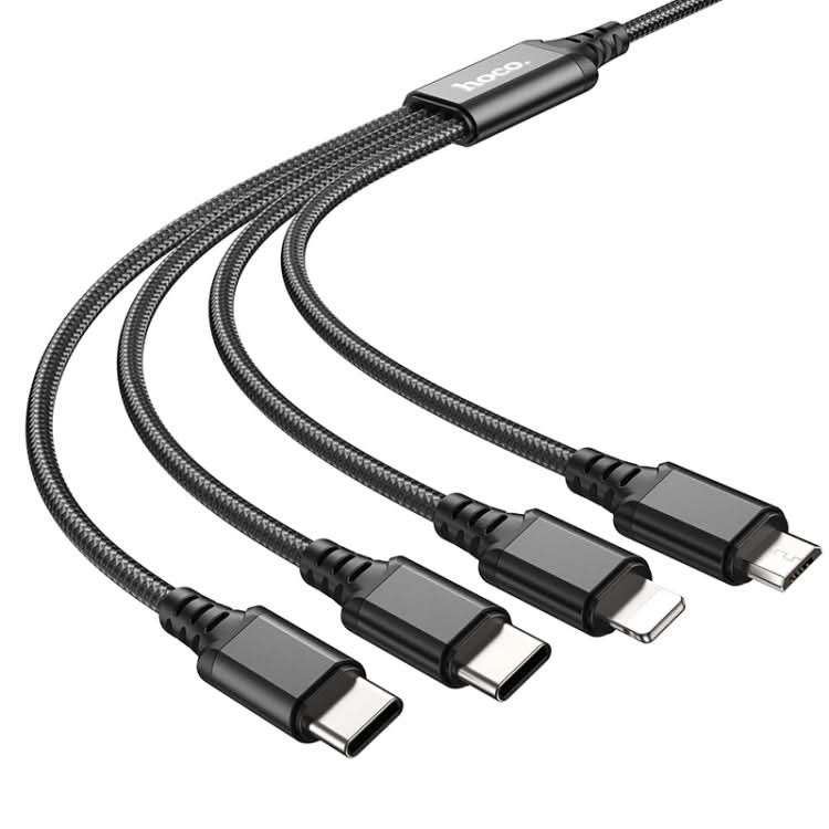 hoco X76 4 in 1 2A Dual USB-C/Type-C +8 Pin + Micro USB Super Charging Cable,Length: 1m