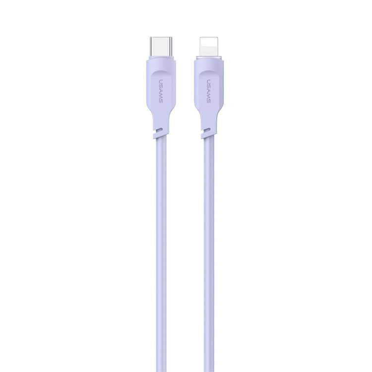 USAMS US-SJ566 Type-C / USB-C to 8 Pin PD 20W Fast Charing Data Cable with Light, Length: 1.2m