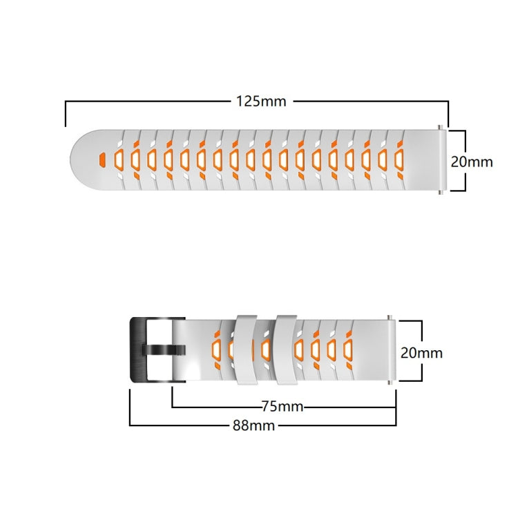 Trapezoidal Three-row Hole Silicone Watch Band, Series 2