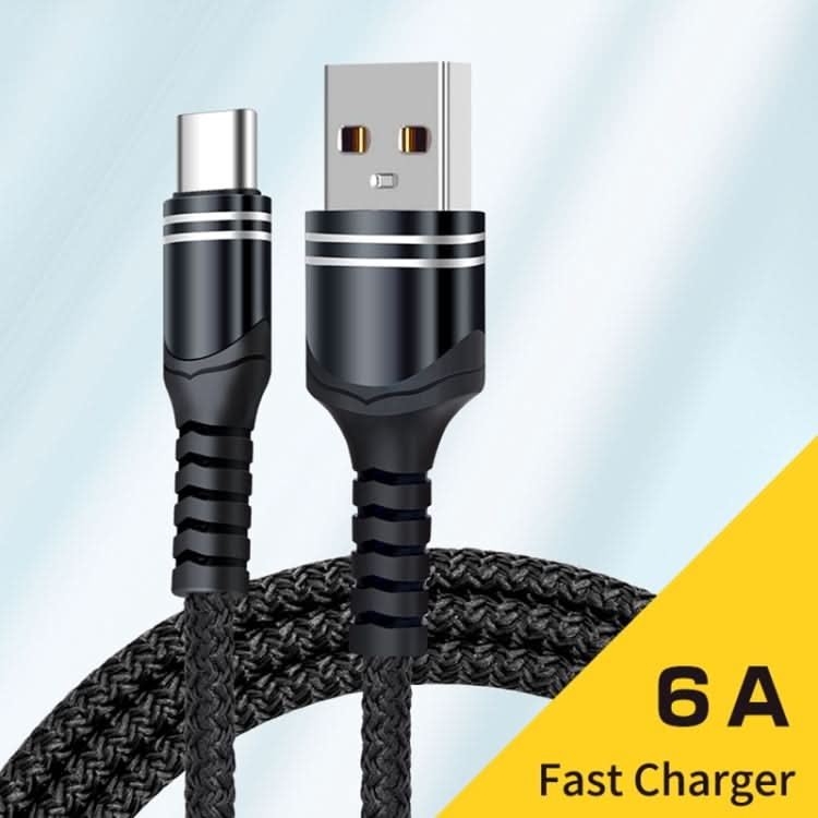 6A Woven Style USB Charging Cable, Cable Length: 1m