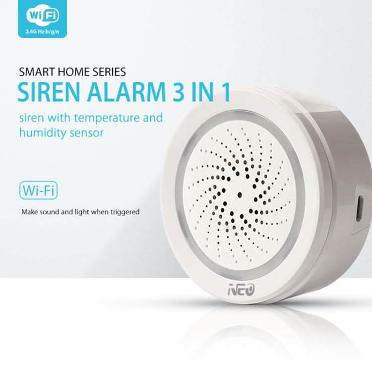 NEO NAS-AB02WT WiFi USB Siren Alarm with Temperature & Humidity Sensor Reluova