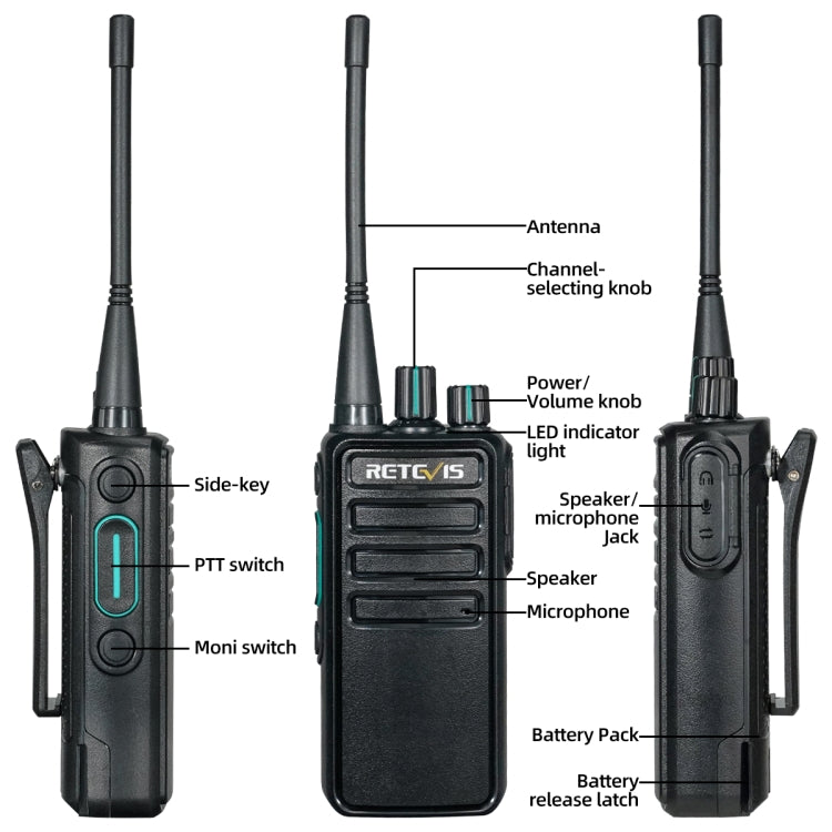 1 Pair RETEVIS RB29 FRS Free-license Two Way Radio Walkie Talkie