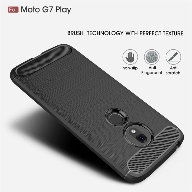 For Motorola Moto G7 Play US Version Brushed Texture Carbon Fiber TPU Case My Store