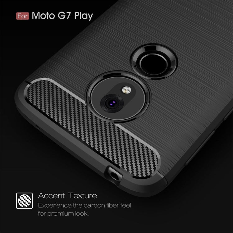 For Motorola Moto G7 Play US Version Brushed Texture Carbon Fiber TPU Case My Store