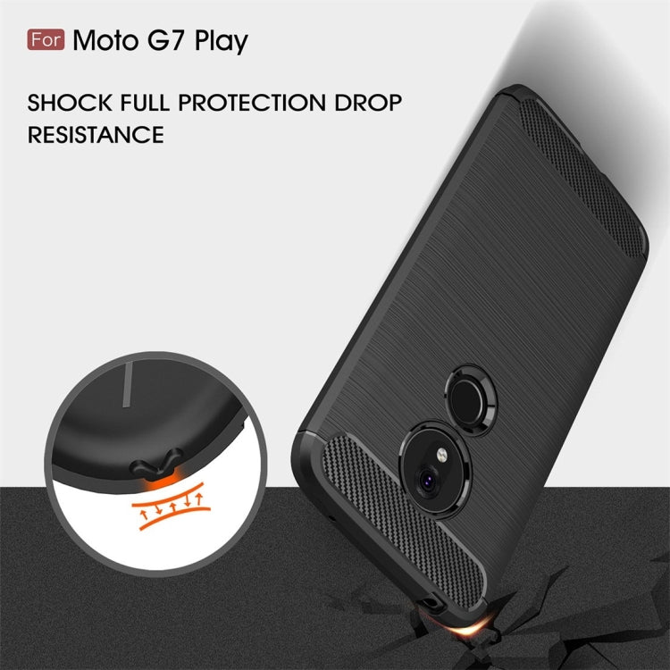 For Motorola Moto G7 Play US Version Brushed Texture Carbon Fiber TPU Case My Store