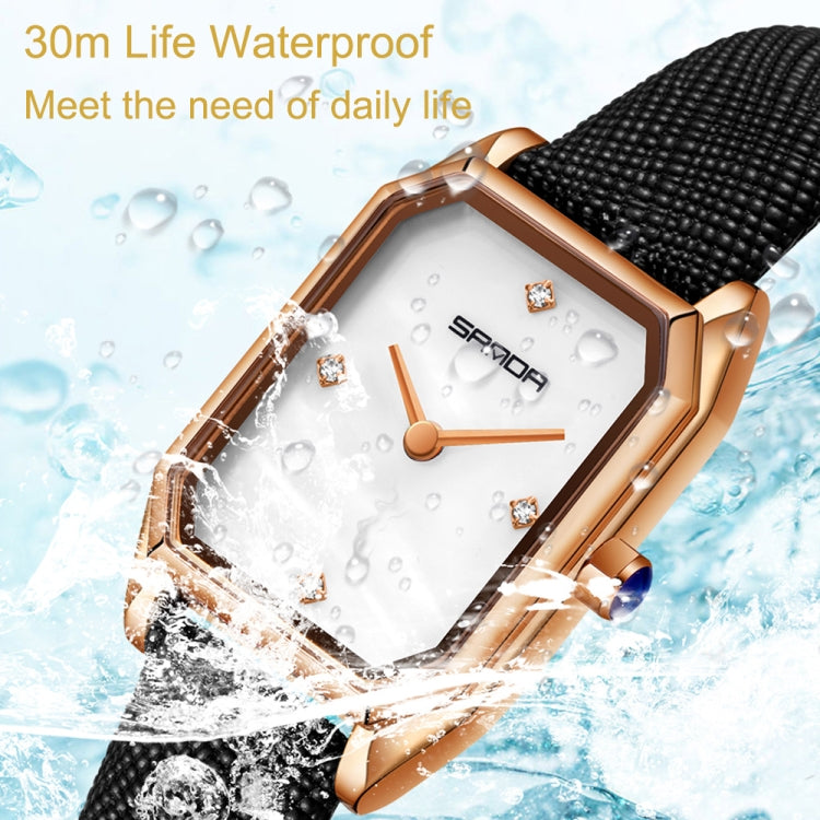 SANDA 1096 Bold Octagonal Dial Waterproof Lady Watch