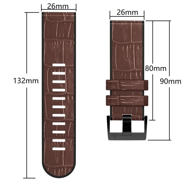 Crocodile Texture Silicone Leather Watch Band