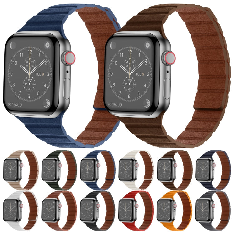 Strong Magnetic Leather Watch Band For Apple Watch Series