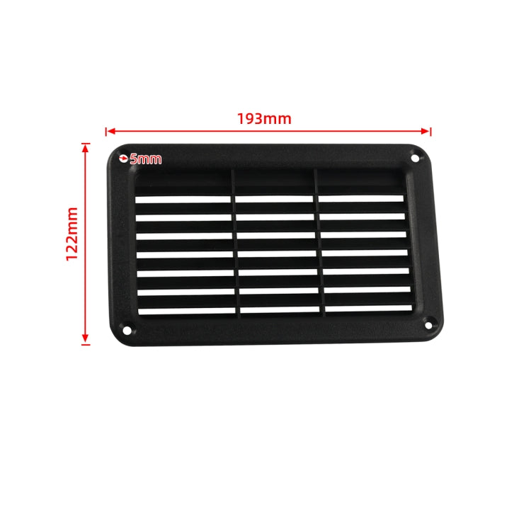 A6788 193x122mm Black Rectangle Louvered Ventilation Plastic Venting Panel Cover