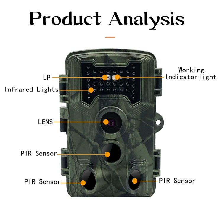 PR1000 2 Inch LCD Screen Infrared Night Vision Motion Wildlife Hunting Trail Camera Reluova