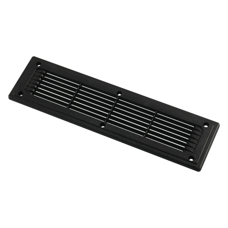 A6792 300x80mm Black Straight Louvered Ventilation Plastic Venting Panel Cover-Reluova