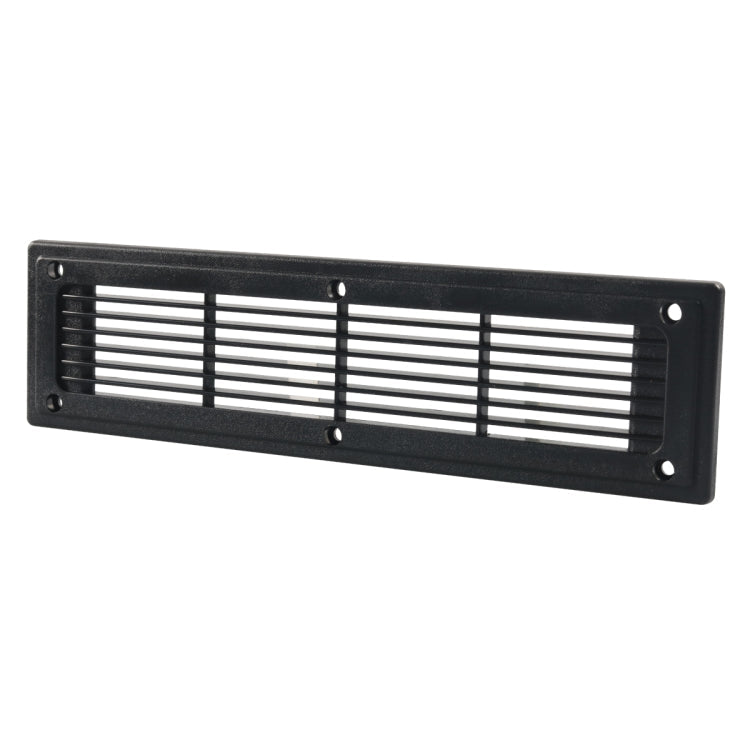 A6792 300x80mm Black Straight Louvered Ventilation Plastic Venting Panel Cover-Reluova