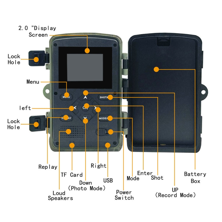 PR3000 2 Inch LCD Screen Infrared Night Vision Wildlife Hunting Trail Camera Reluova