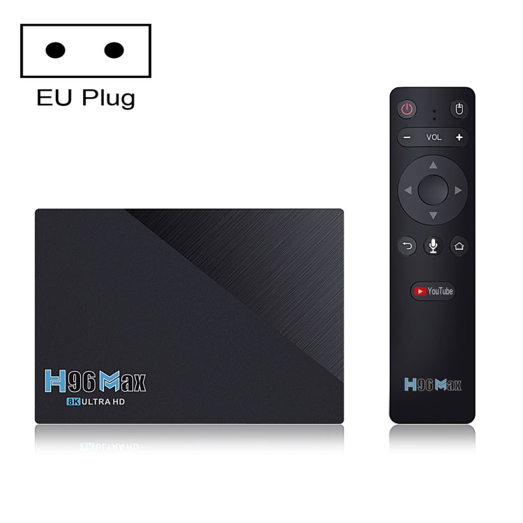 H96 Max 4GB+64GB 8K Smart TV BOX Android 11.0 Media Player wtih Remote Control