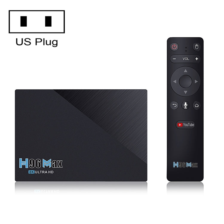 H96 Max 4GB+64GB 8K Smart TV BOX Android 11.0 Media Player wtih Remote Control