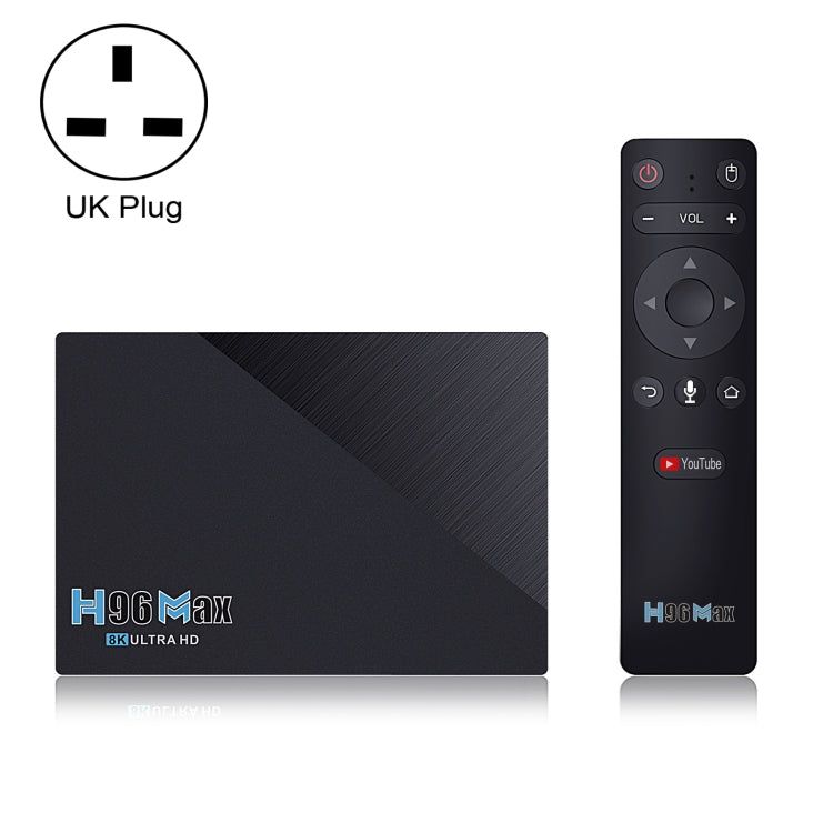 H96 Max 4GB+64GB 8K Smart TV BOX Android 11.0 Media Player wtih Remote Control